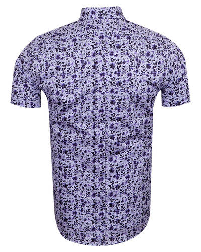 Luxury Short Sleeved Floral Printed Mens Shirt SS 6845
