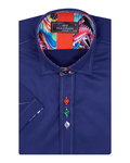 Luxury Short Sleeved Mens Shirt With Details SS 7026 - Thumbnail