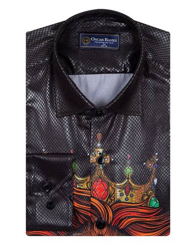 MAKROM - Luxury Skin Like Covered Stripes Printed Mens Shirt SL 6981 (1)