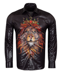 Luxury Skin Like Covered Stripes Printed Mens Shirt SL 6981 - Thumbnail