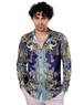 Luxury Special Pattern Printed Long Sleeved Satin Mens Shirt SL 6431 - Thumbnail