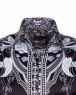 Luxury Special Pattern Printed Long Sleeved Satin Mens Shirt SL 6431 - Thumbnail