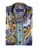 Luxury Special Pattern Printed Long Sleeved Satin Mens Shirt SL 6431 - Thumbnail