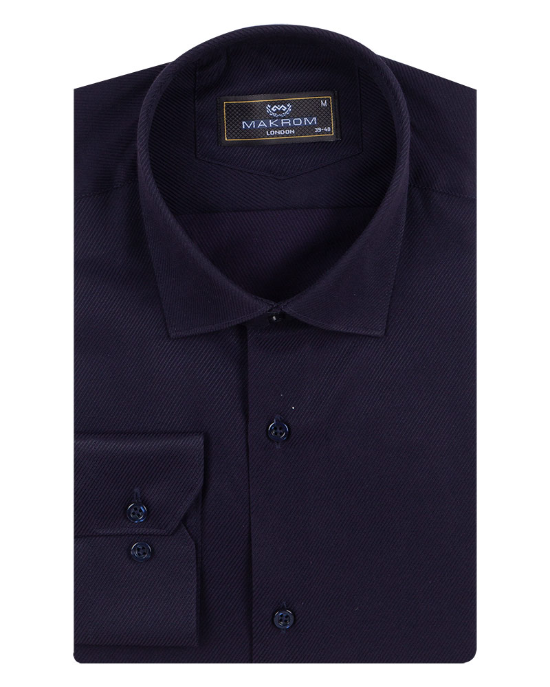 MAKROM - Luxury Strip Textured Long Sleeved Shirt SL 7120 (1)