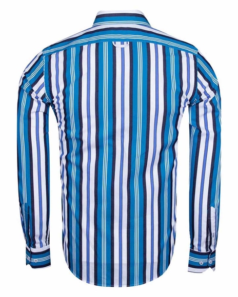 MAKROM - Luxury Striped Long Sleeved Mens Shirt SL 5405-A (1)