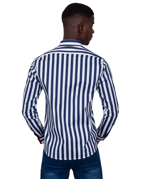 Luxury Striped Long Sleeved Mens Shirt SL 6804