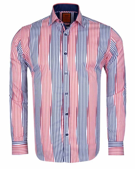 MAKROM - Luxury Striped Long Sleeved Shirt SL 6245 (Thumbnail - )