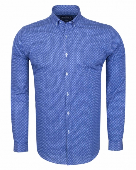 Luxury Textured Oscar Banks Long Sleeved Mens Shirt SL 5909