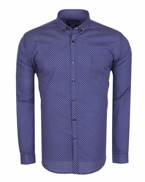 Luxury Textured Oscar Banks Long Sleeved Mens Shirt SL 5910