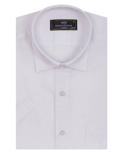 Luxury Textured Plain Short Sleeved Shirt SS 7025