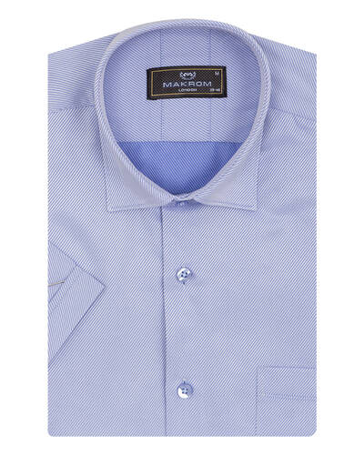 Luxury Textured Plain Short Sleeved Shirt SS 7025