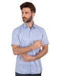 Luxury Textured Plain Short Sleeved Shirt SS 7025 - Thumbnail