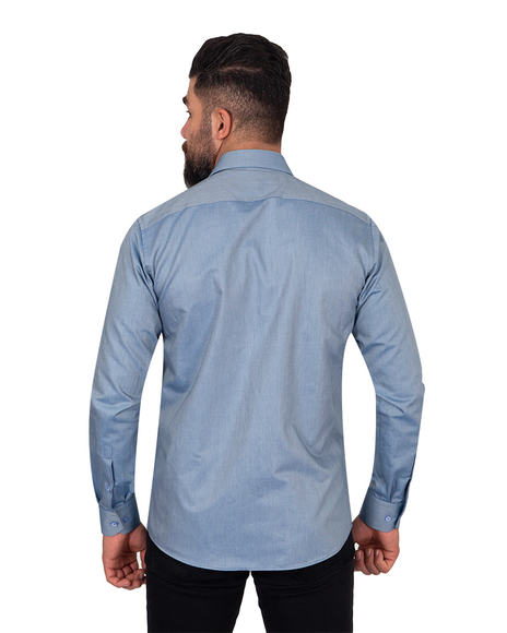 Oscar Banks - Luxury Textured Pure Cotton Mens Shirt SL 6921 (1)
