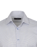 Mens White Checkhed Long Sleeved Shirt SL 7179 - Thumbnail