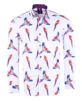 Parrot Printed Long Sleeved Mens Shirt SL 7218 - Thumbnail