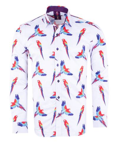 Parrot Printed Long Sleeved Mens Shirt SL 7218