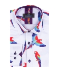 Parrot Printed Long Sleeved Mens Shirt SL 7218 - Thumbnail