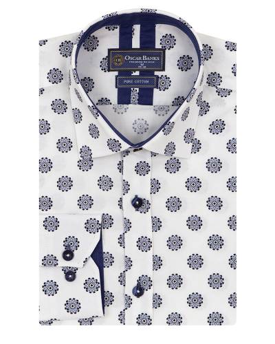 Printed Long Sleeved Mens Shirt SL 7171