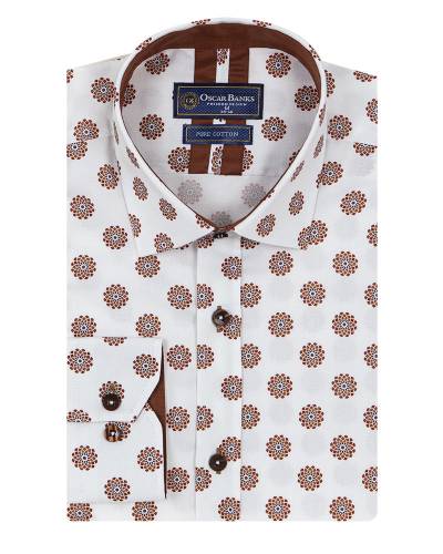 Printed Long Sleeved Mens Shirt SL 7171