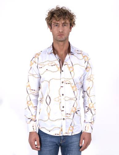 MAKROM - Printed Long Sleeved Mens Shirt SL 7211 (1)