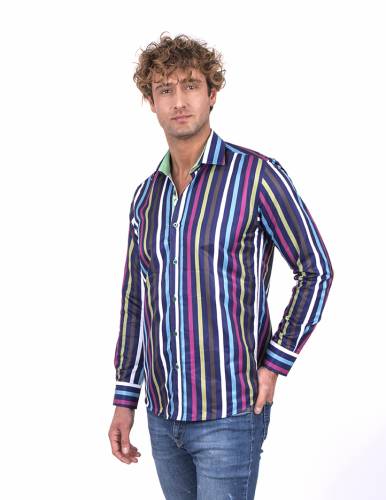 MAKROM - Printed Long Sleeved Mens Shirt SL 7222 (1)