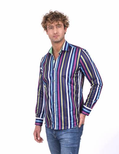 Printed Long Sleeved Mens Shirt SL 7222