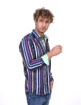 Printed Long Sleeved Mens Shirt SL 7222 - Thumbnail