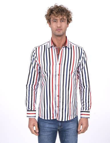 MAKROM - Printed Long Sleeved Mens Shirt SL 7222 (Thumbnail - )