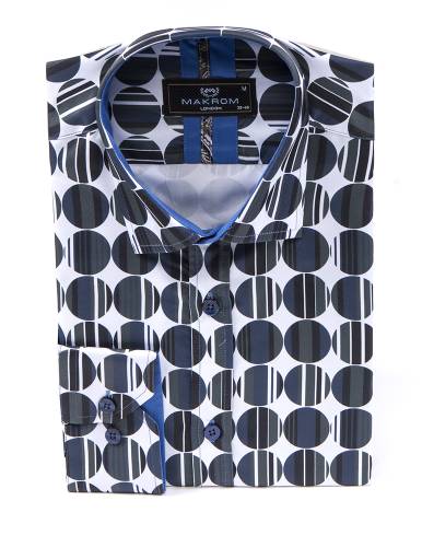 Printed Long Sleeved Mens Shirt SL 7229