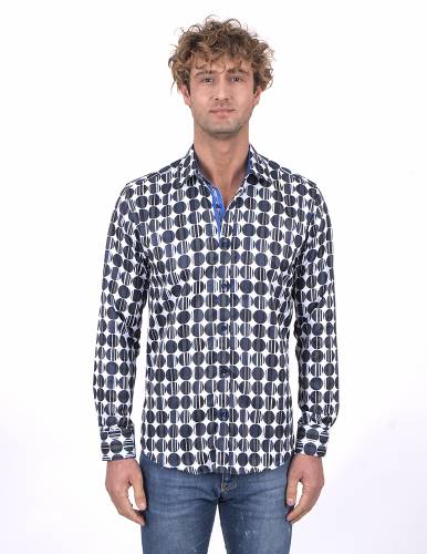 MAKROM - Printed Long Sleeved Mens Shirt SL 7229 (1)