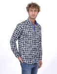 Printed Long Sleeved Mens Shirt SL 7229 - Thumbnail