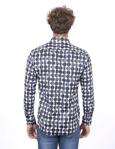 Printed Long Sleeved Mens Shirt SL 7229