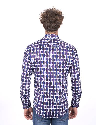 Printed Long Sleeved Mens Shirt SL 7229