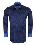 Printed Long Sleeved Mens Shirt SL 7242 - Thumbnail