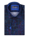 Printed Long Sleeved Mens Shirt SL 7242 - Thumbnail