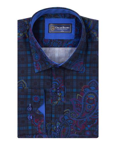 Printed Long Sleeved Mens Shirt SL 7242