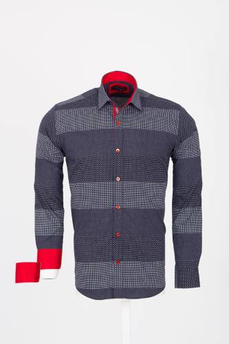 Printed Long Sleeved Mens Shirt SL 7243