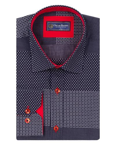 Printed Long Sleeved Mens Shirt SL 7243