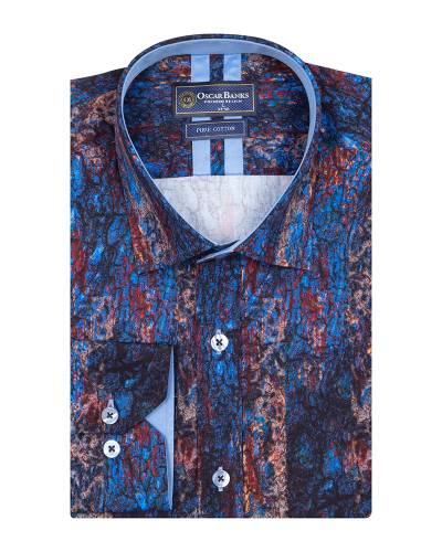 Printed Long Sleeved Mens Shirt SL 7262