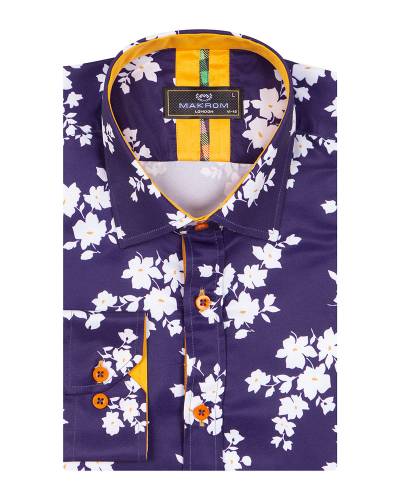 Printed Long Sleeved Mens Shirt SL 7294