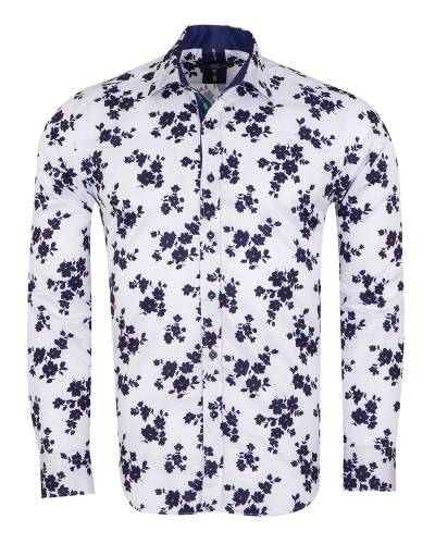 MAKROM - Printed Long Sleeved Mens Shirt SL 7294 (Thumbnail - )