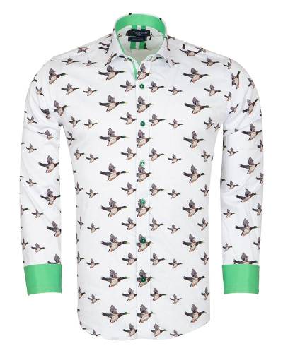 Printed Long Sleeved Mens Shirt SL 7329