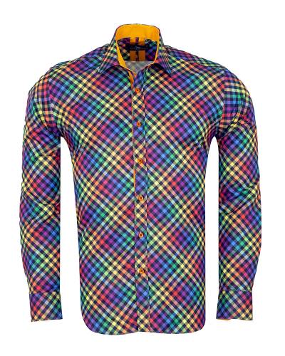 Printed Long Sleeved Mens Shirt SL 7356