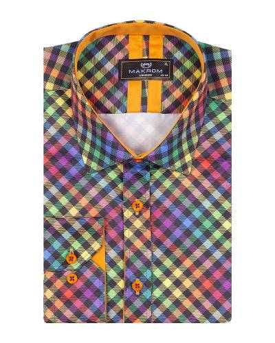 MAKROM - Printed Long Sleeved Mens Shirt SL 7356 (1)