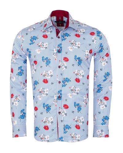 MAKROM - Printed Long Sleeved Mens Shirt SL 7357 (Thumbnail - )