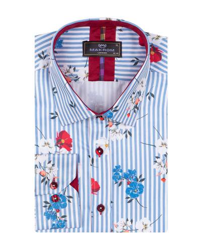 Printed Long Sleeved Mens Shirt SL 7357