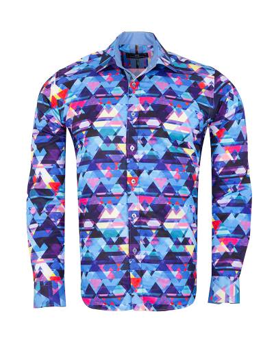 Printed Long Sleeved Mens Shirt SL 7359