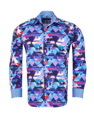 Printed Long Sleeved Mens Shirt SL 7359