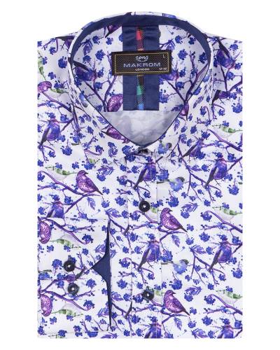 MAKROM - Printed Long Sleeved Mens Shirt SL 7361 (1)