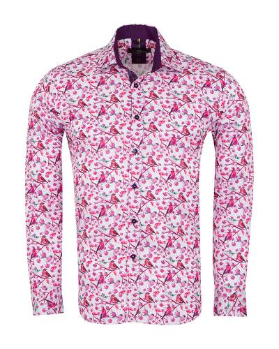 MAKROM - Printed Long Sleeved Mens Shirt SL 7361 (Thumbnail - )